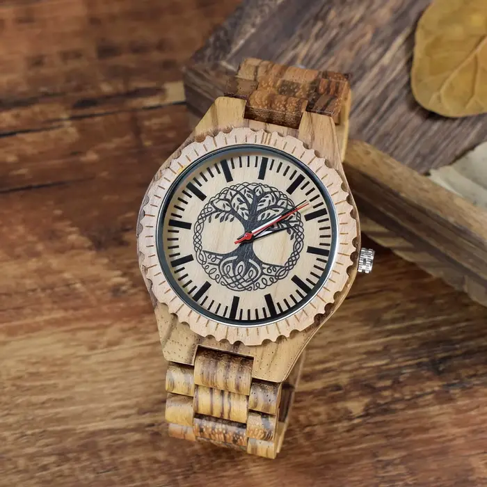 Montre-bracelet en bois pour hommes