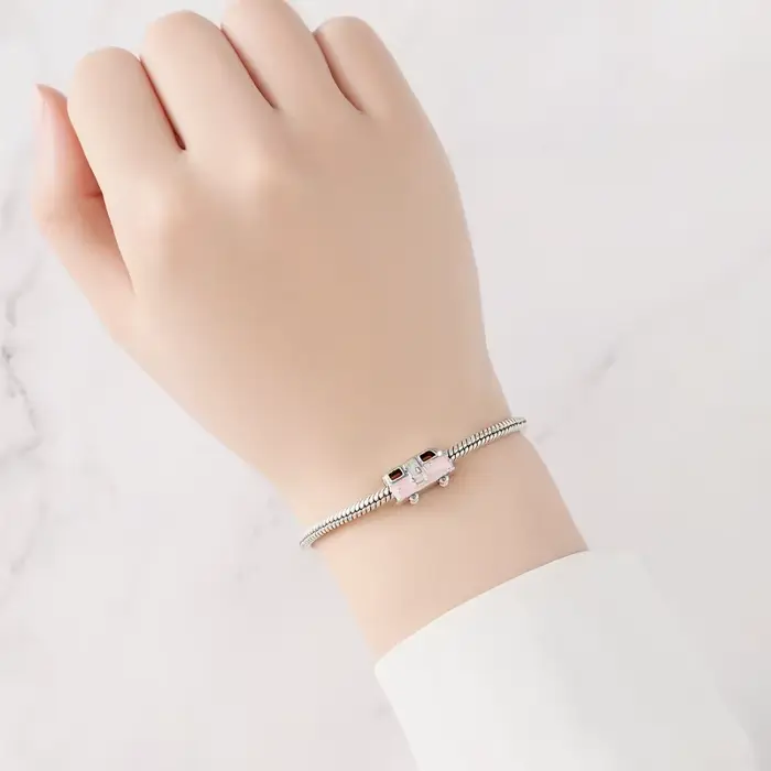 925 argent perlé rose série