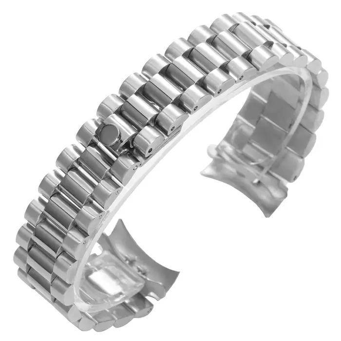 Bracelet en acier inoxydable massif, 20mm, en métal poli brossé, pour Rolex Oyster NH35, fermoir à v