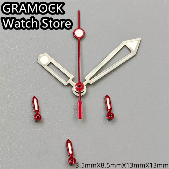 GRAMOCK – aiguilles de montre en argent, Rose, or, rouge, vert lumineux, 6 pièces par ensemble, adap