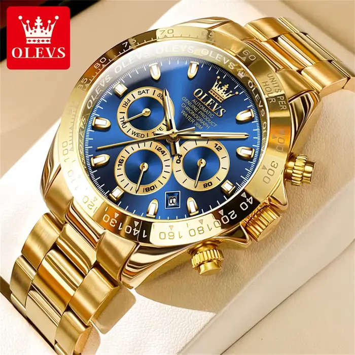 OLEVS 6638 montre mécanique automatique de marque supérieure pour hommes multi-fonction chronographe