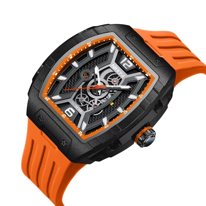 Montre NIBOSI Squelette Hommes Luxe Chronographe Quartz Étanche Mode Punk Occasions Spéciales