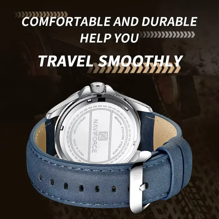 NAVIFORCE marque hommes mode montres à Quartz mâle bracelet en cuir Sport étanche montres calendrier