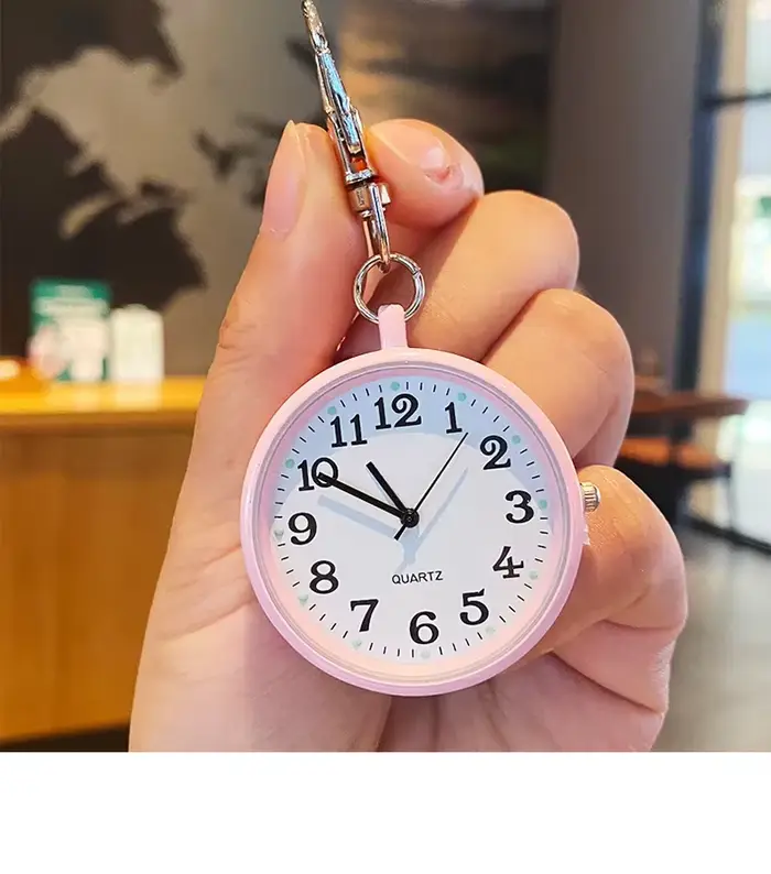 Montre de poche à quartz élégante et compacte avec porte-clés pour homme femme infirmière médecin étudiant occasions spéciales cadeau