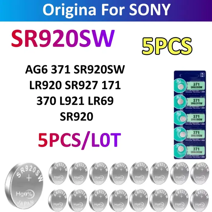Batterie de montre argentée pour Sony 337 SR416SW