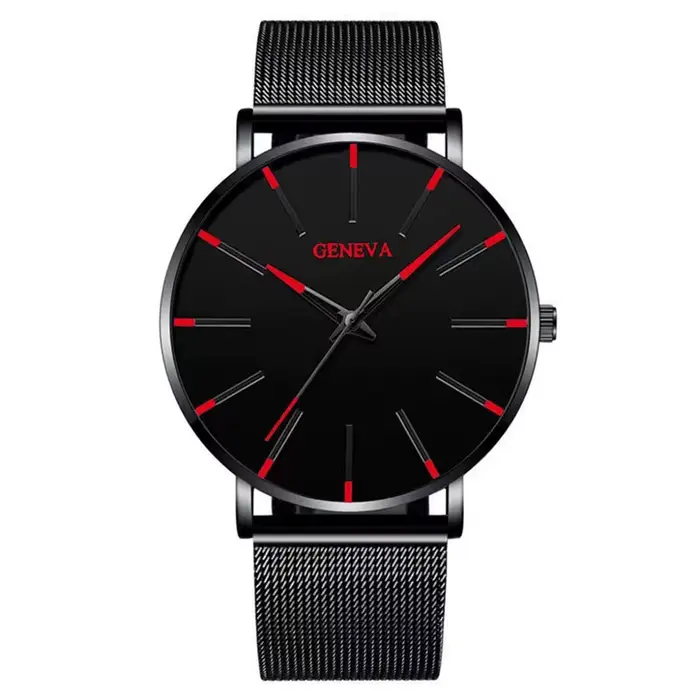 Montres à quartz avec bracelets en maille pour hommes et femmes, classiques et à la mode, cool, simp
