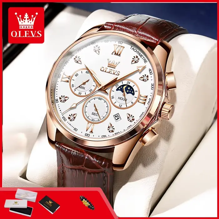 Montre-bracelet à quartz chronographe OLEVS 2888 pour homme