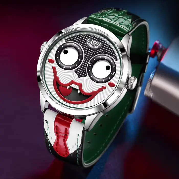 LIGE nouveaux hommes montre haut tendance marque de luxe Cool Clown montre hommes décontracté milita