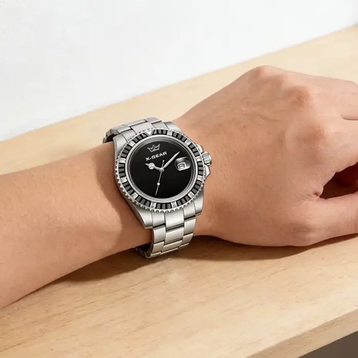Montre mécanique automatique étanche pour homme avec affichage lumineux