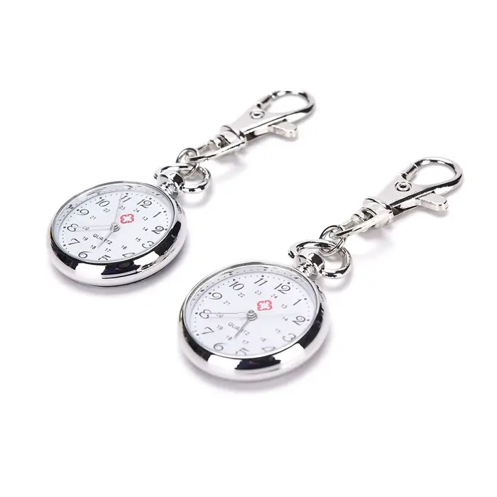 Montre de poche en acier inoxydable Velishy élégante avec chaîne pour homme et femme occasions diverses