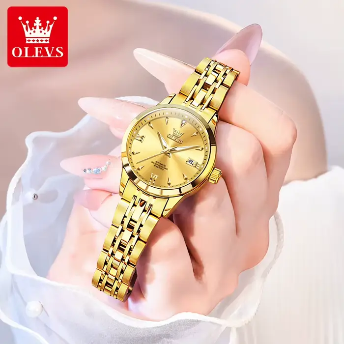 OLEVS 9956 montre mécanique pour femmes étanche double calendrier dames