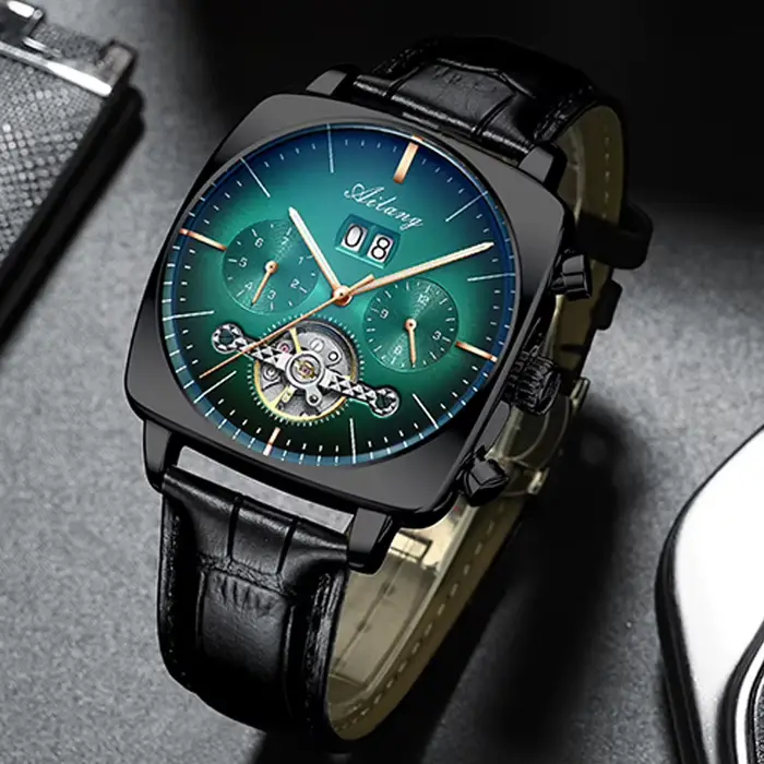 Montre mécanique automatique pour homme Ailang, boîtier carré, étanche, lumineuse, calendrier, multi