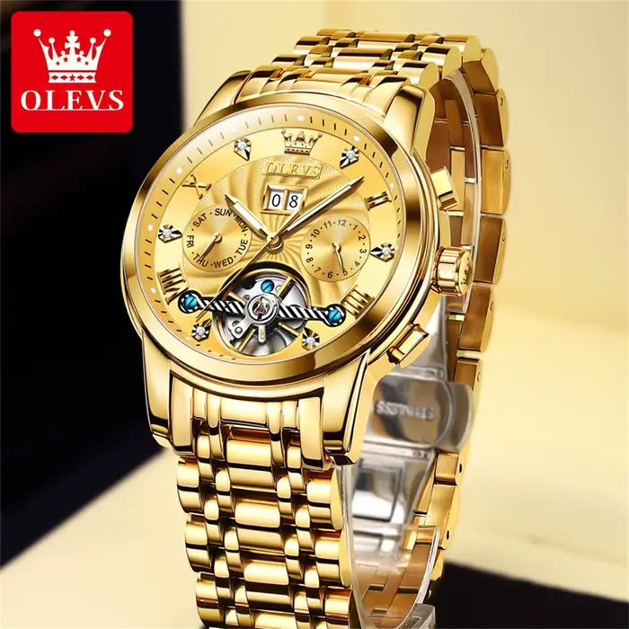 OLEVS 9910 montre pour hommes marque de luxe originale étanche lumineux automatique