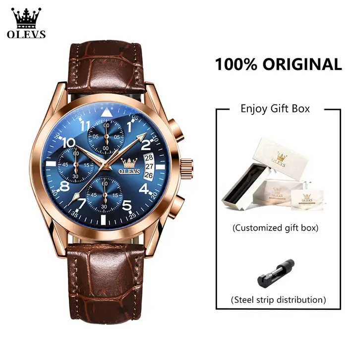 OLEVS 2878 montre d'aviateur pour hommes mode automatique mécanique étanche lumineux double affichage du calendrier Reloj Hombre