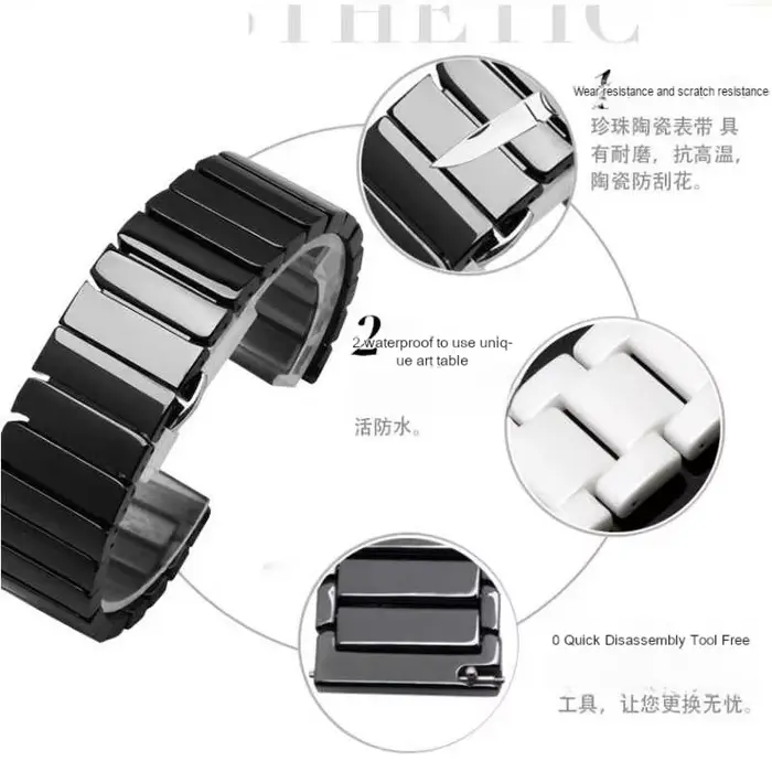 Ceramic Watchband For MOVADO BOLD