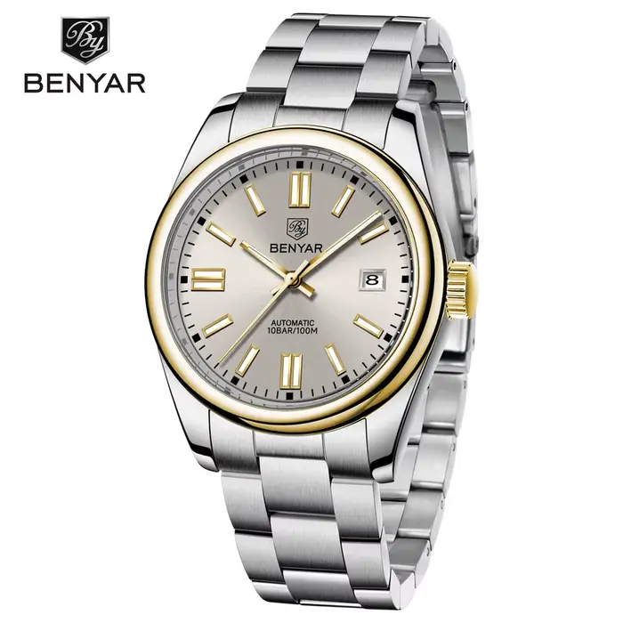 Nouvelles Montres BENYAR pour Hommes 2026 – Montre Automatique de Luxe Dorée pour Hommes, Montre-Bra