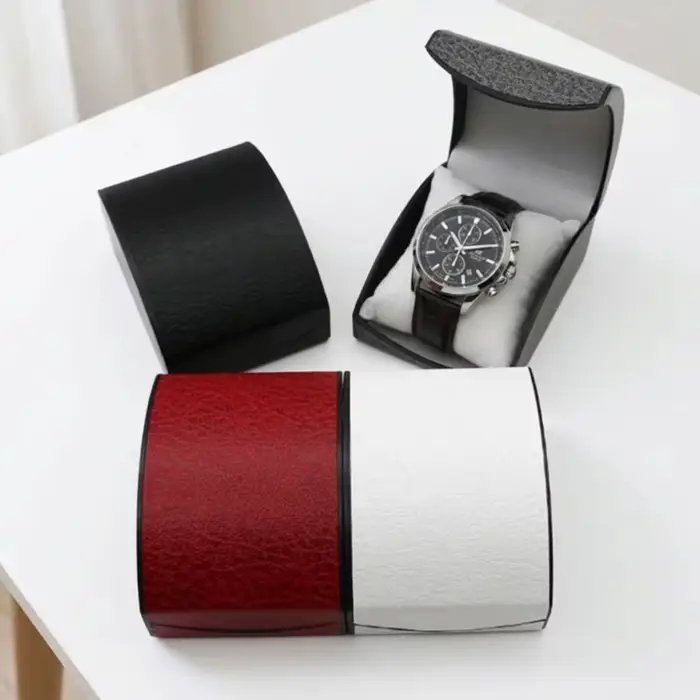 Boîte de présentation de montre en cuir vintage