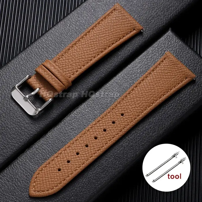 Bracelet de montre en cuir grainé 18mm 19mm 20mm 21mm 22mm à dégagement rapide