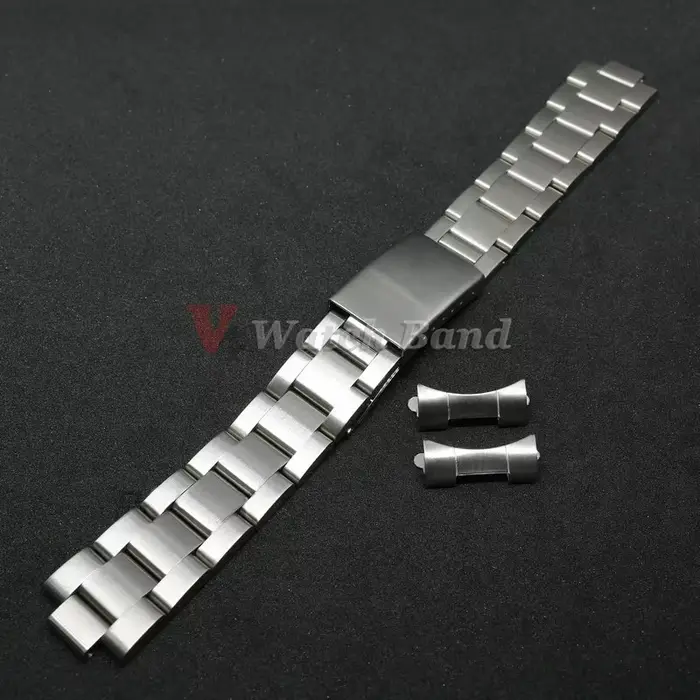 Bracelet de montre à extrémité incurvée pour Oyster Perd'interface ual Air King, bracelet en acier i