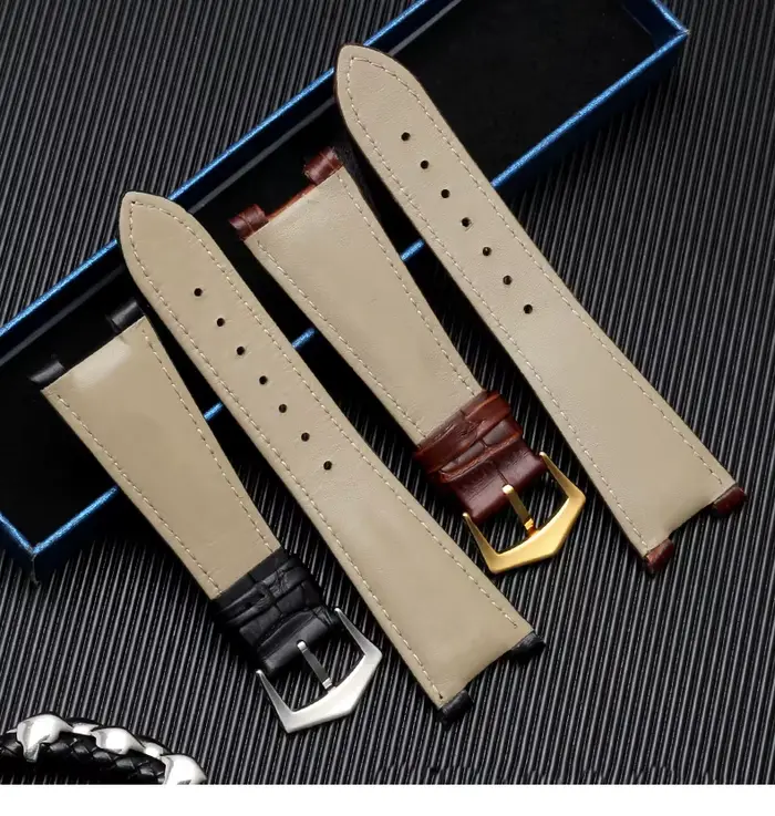 Bracelet de montre en cuir véritable 25-13mm