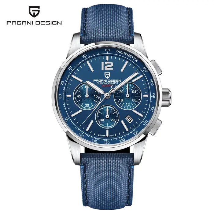 PAGANI DESIGN Montre à quartz pour homme 41 mm, tenue formelle avec collection pour homme, miroir en