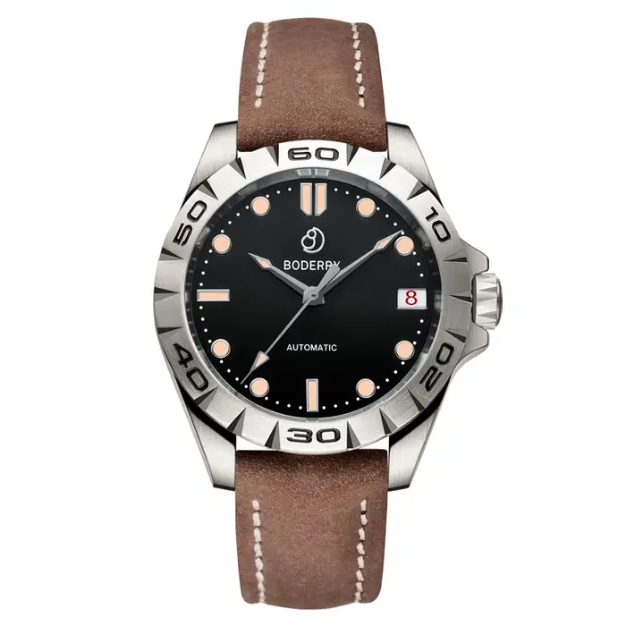 Montre BODERRY en titane avec mouvement automatique pour homme résistante à l'eau et lumineuse pour différentes occasions élégantes et sportives