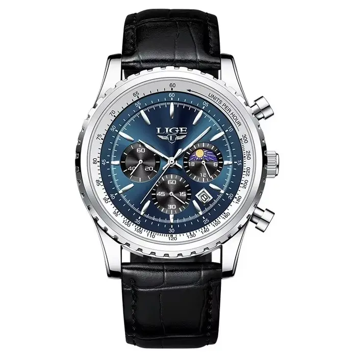 LIGE-Montre à quartz étanche pour homme, montre-bracelet de sport, chronographe, date, marque supéri