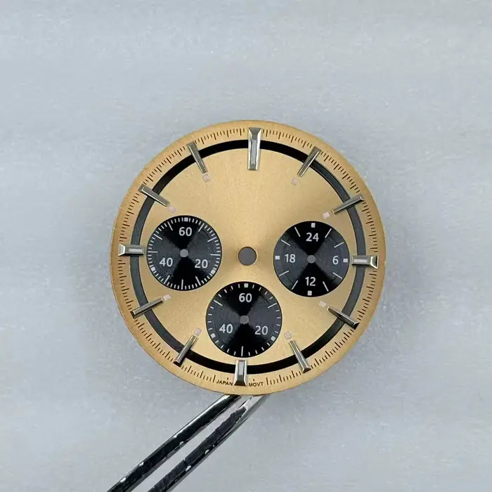 Cadran de Montre VK63 Taille 29.5mm 32.5mm Acier Inoxydable Lumières Vertes Pour Chronographe Quartz Occasions Spéciales