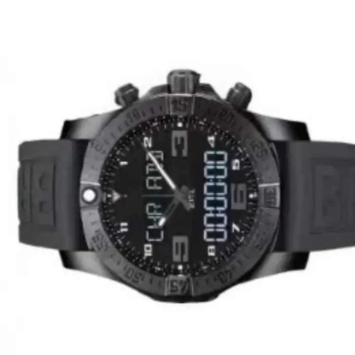Montre de sport pour homme de la série Aviation Evolution, bracelet en caoutchouc noir et bleu, mont