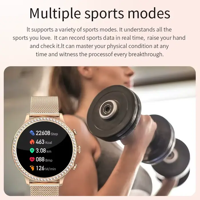 Montre intelligente étanche pour homme et femme