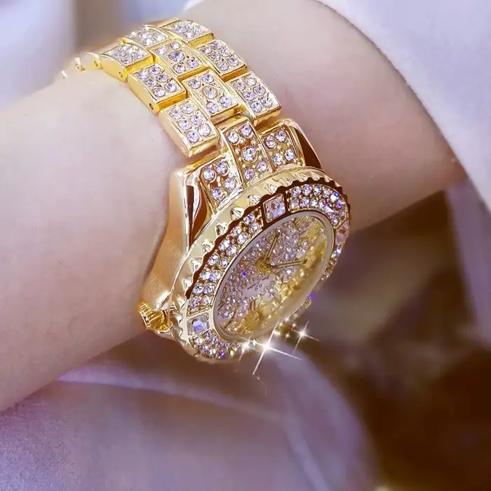 Femmes montres diamant or montre dames