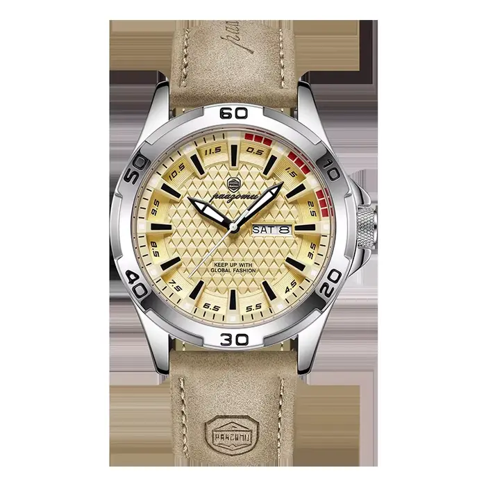 PAAZOMU Montre à quartz pour homme avec cadran lumineux, affichage de la date, résistance à l'eau 30