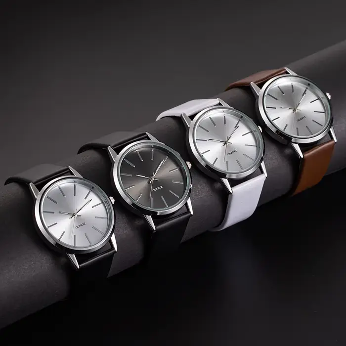 2025 hommes montres haut de gamme de luxe bracelet en cuir marron Quartz montre-bracelet