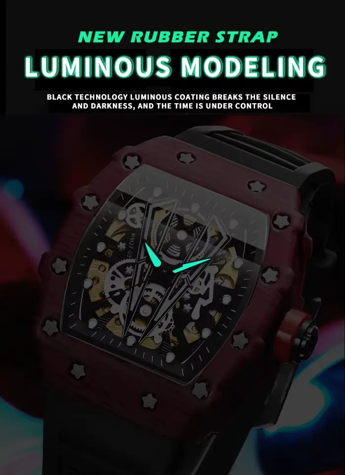 Montres mécaniques squelette BINBOND pour hommes