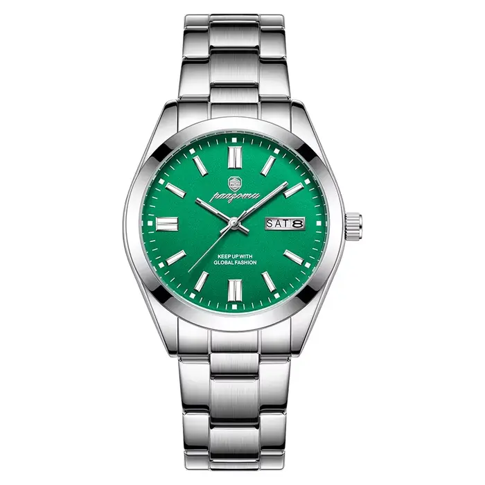 Paazomu Montre Homme Analogique à Quartz Bracelet Acier Inoxydable Étanche Lumineuse Simple Business