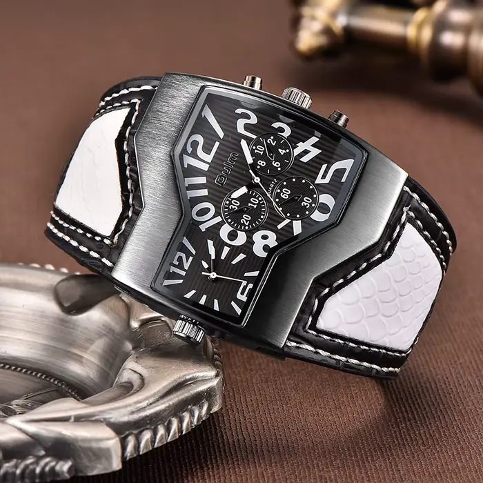 Montres Oulm, marque haut de gamme, montre militaire à quartz, unique, plusieurs fuseaux horaires, b
