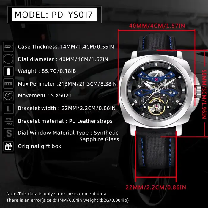 Montre mécanique automatique pour homme PAGANI DESIGN YS017