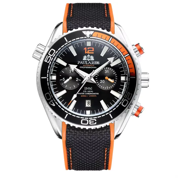 PAULAREIS P luxe hommes automatique auto vent montre mécanique pour hommes bracelet en caoutchouc ét