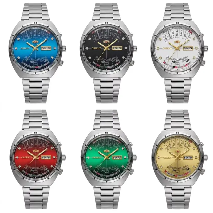Montre Orient Rétro Perpétuelle Automatique Calendrier Perpétuel Multi-Mois Jour Date pour Hommes Occasions Spéciales