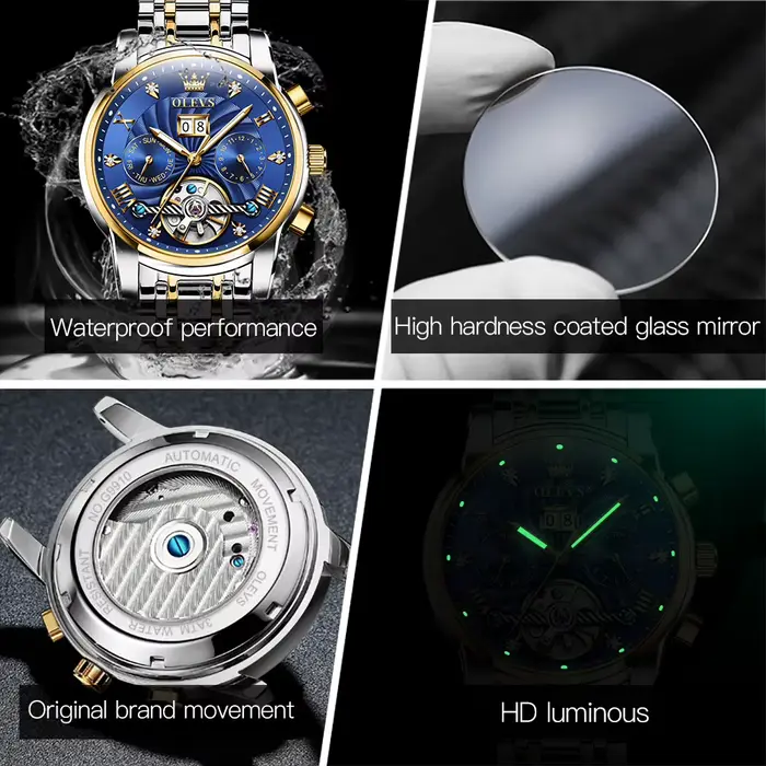 OLEVS 9910 montre pour hommes marque de luxe originale étanche lumineux automatique