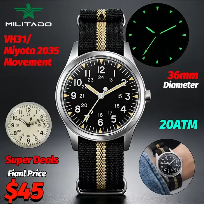 Montre à quartz Militado ML07 Vintage