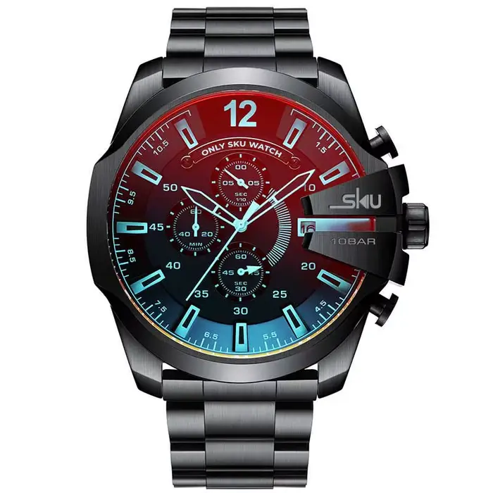 Montre grande taille pour hommes - SKU Montre de luxe durable pour hommes, montre à couleur changean