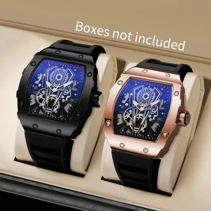 Montre à quartz Richard 2026 ajourée en forme de tonneau de vin pour homme