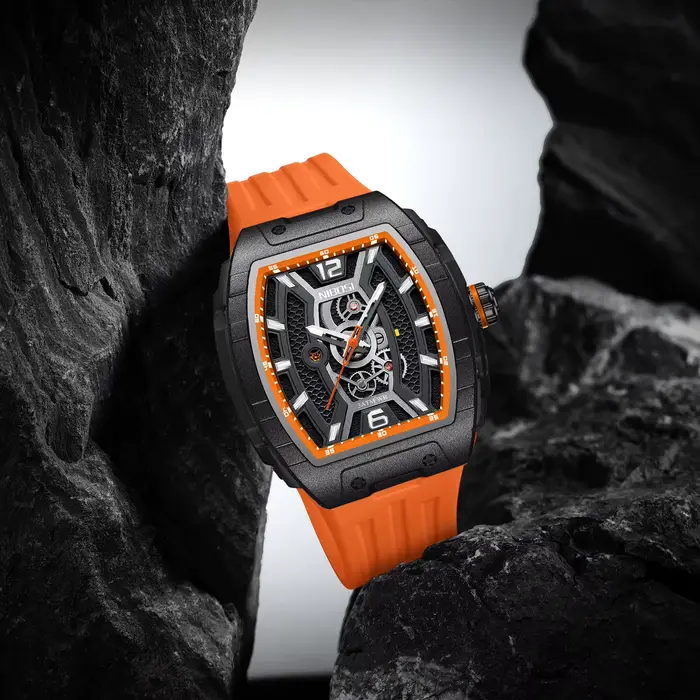 Montre NIBOSI Squelette Hommes Luxe Chronographe Quartz Étanche Mode Punk Occasions Spéciales