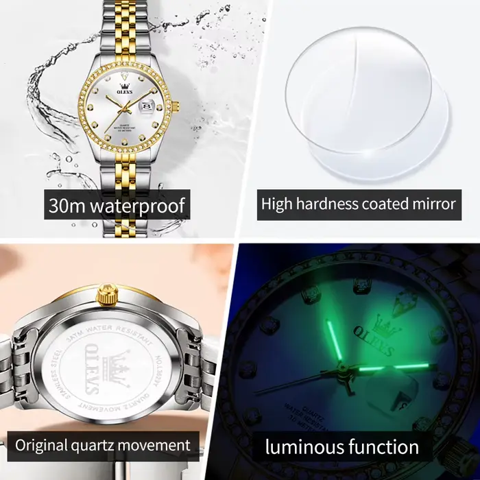 Montre à quartz en acier inoxydable pour femme
