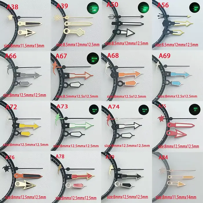La série NH de montres pour hommes avec aiguilles lumineuses vertes est un accessoire pour les mouvements mécaniques tels que NH34/35/36/38/70/72