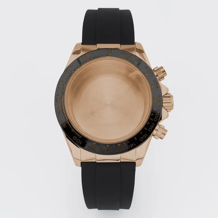 Boîtier de montre NEITON 39mm VK63 argent/or avec bracelet en acier inoxydable massif pour montres