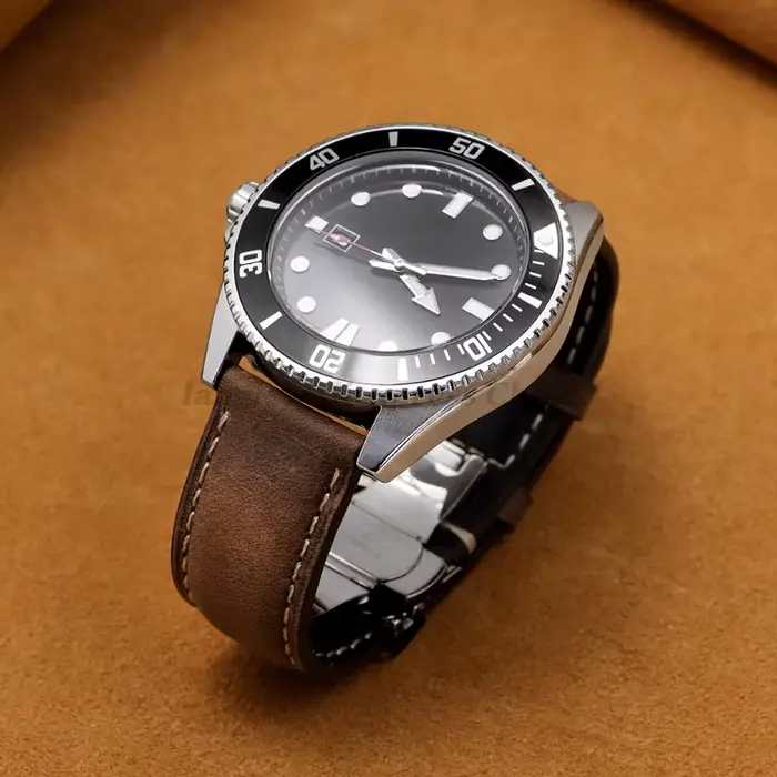 Bracelet de montre en cuir de veau véritable pour Seiko