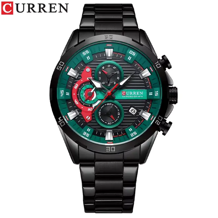 CURREN – montre-bracelet en acier inoxydable pour homme, chronographe étanche, marque de luxe, style