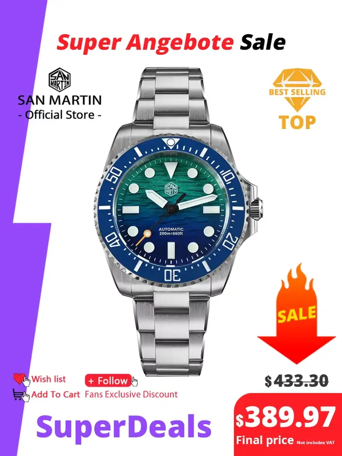 Montre de plongée pour homme San Martin 2026